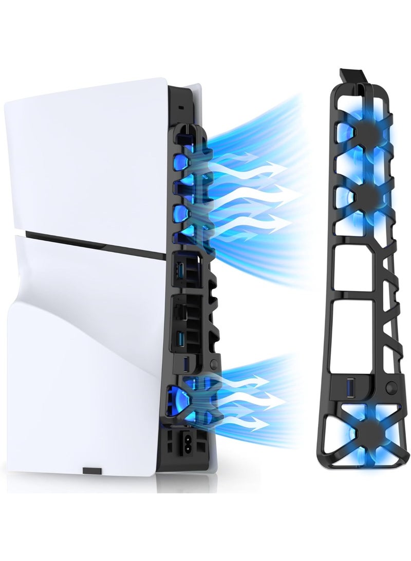 PS5 Accessories Cooling Fan [Auto On/Off] with LED Light, for Slim Editions, Efficient Cooling System, Compatible with Horizontal Stand For Gaming Console - Image 1